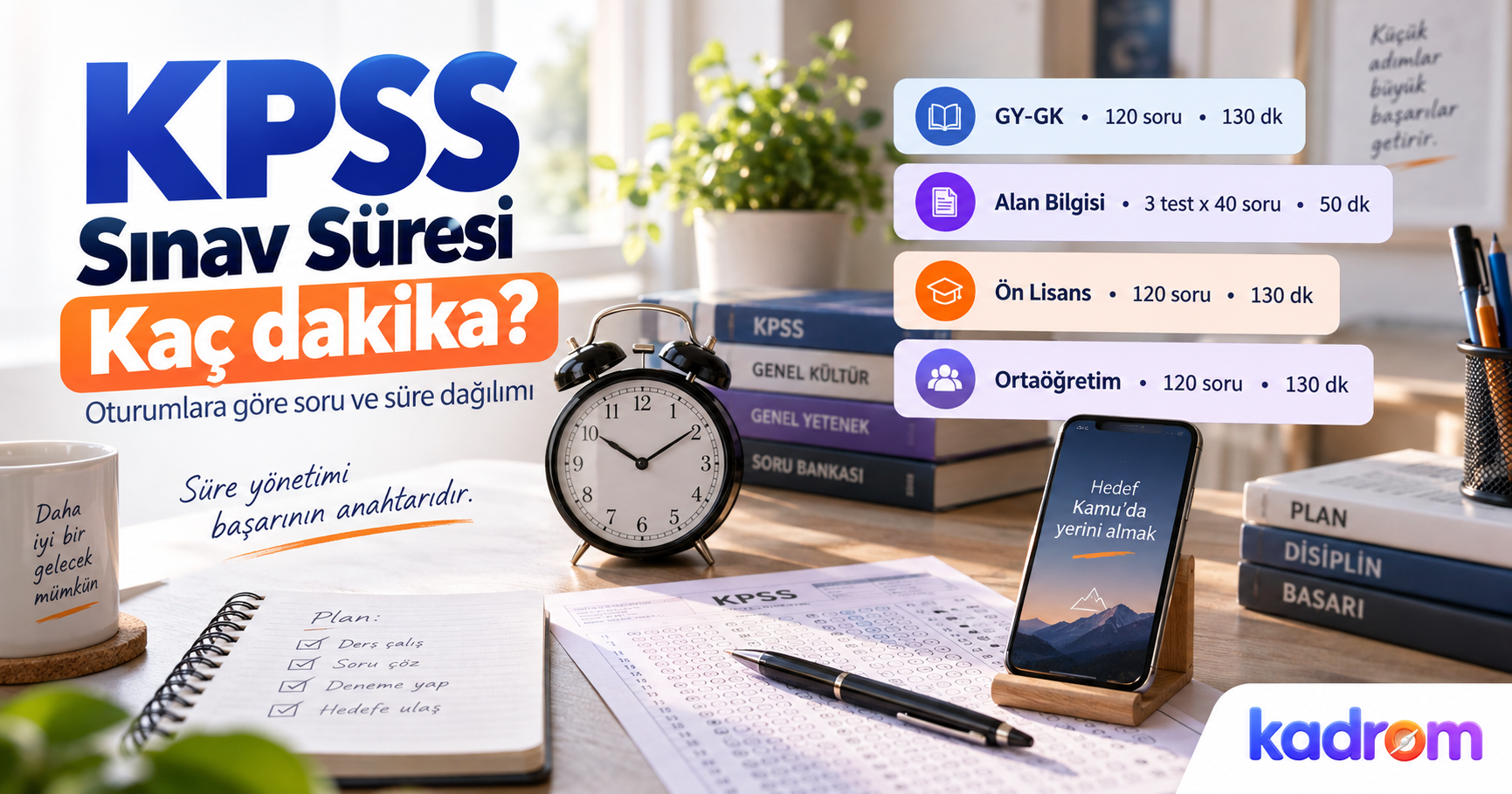 KPSS sınav süresi kaç dakika? Oturumlara göre soru ve süre dağılımı