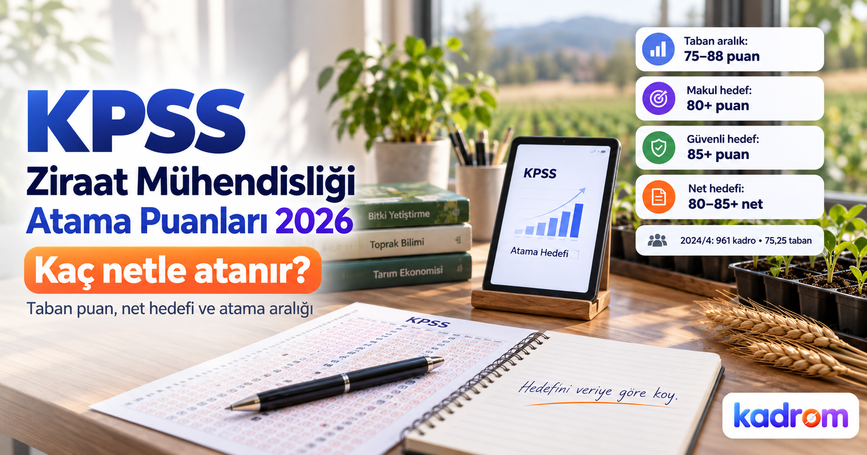 KPSS Ziraat Mühendisliği atama puanları 2026: Kaç netle atanır?