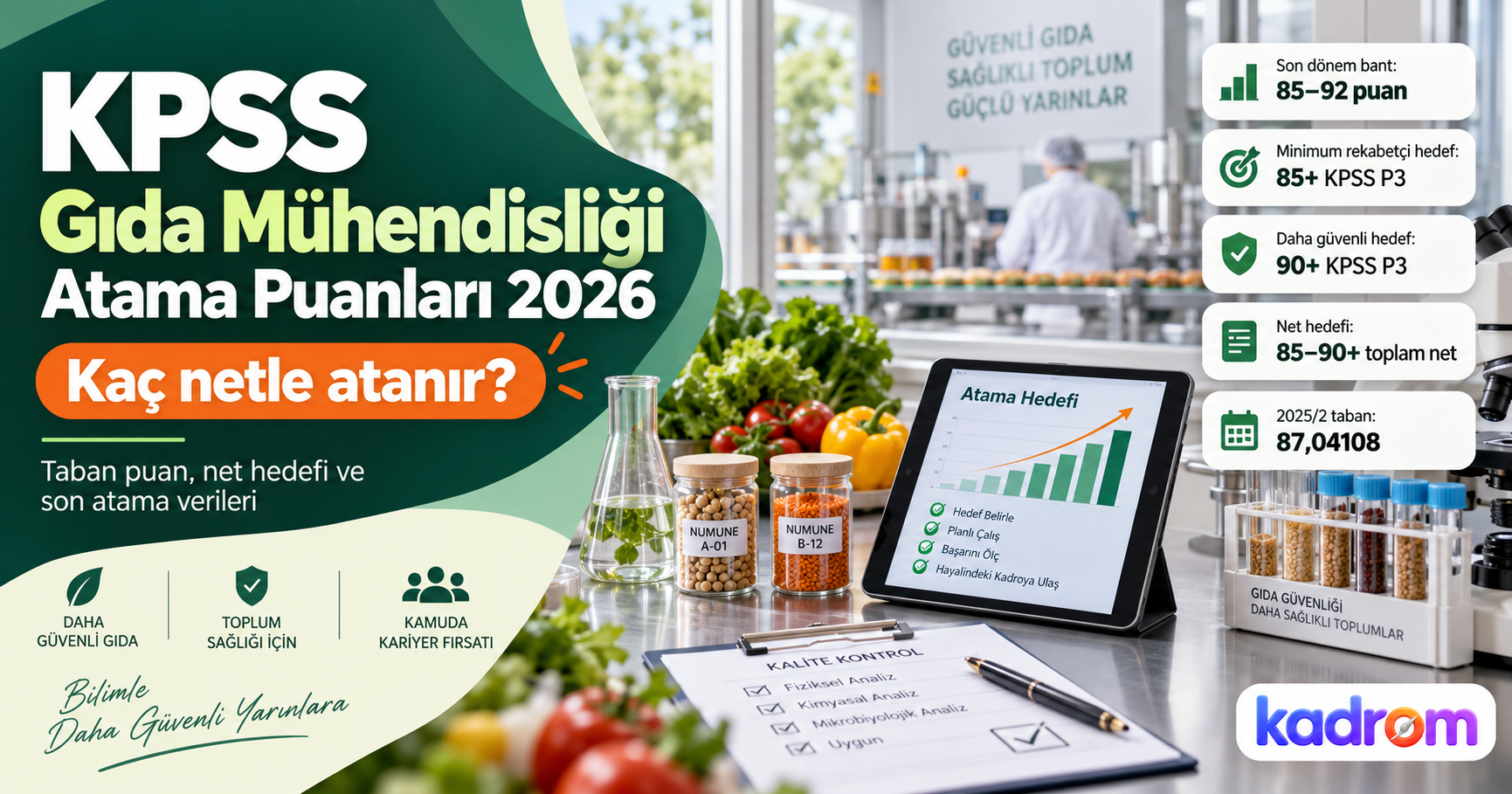 KPSS Gıda Mühendisliği atama puanları 2026: Kaç netle atanır?