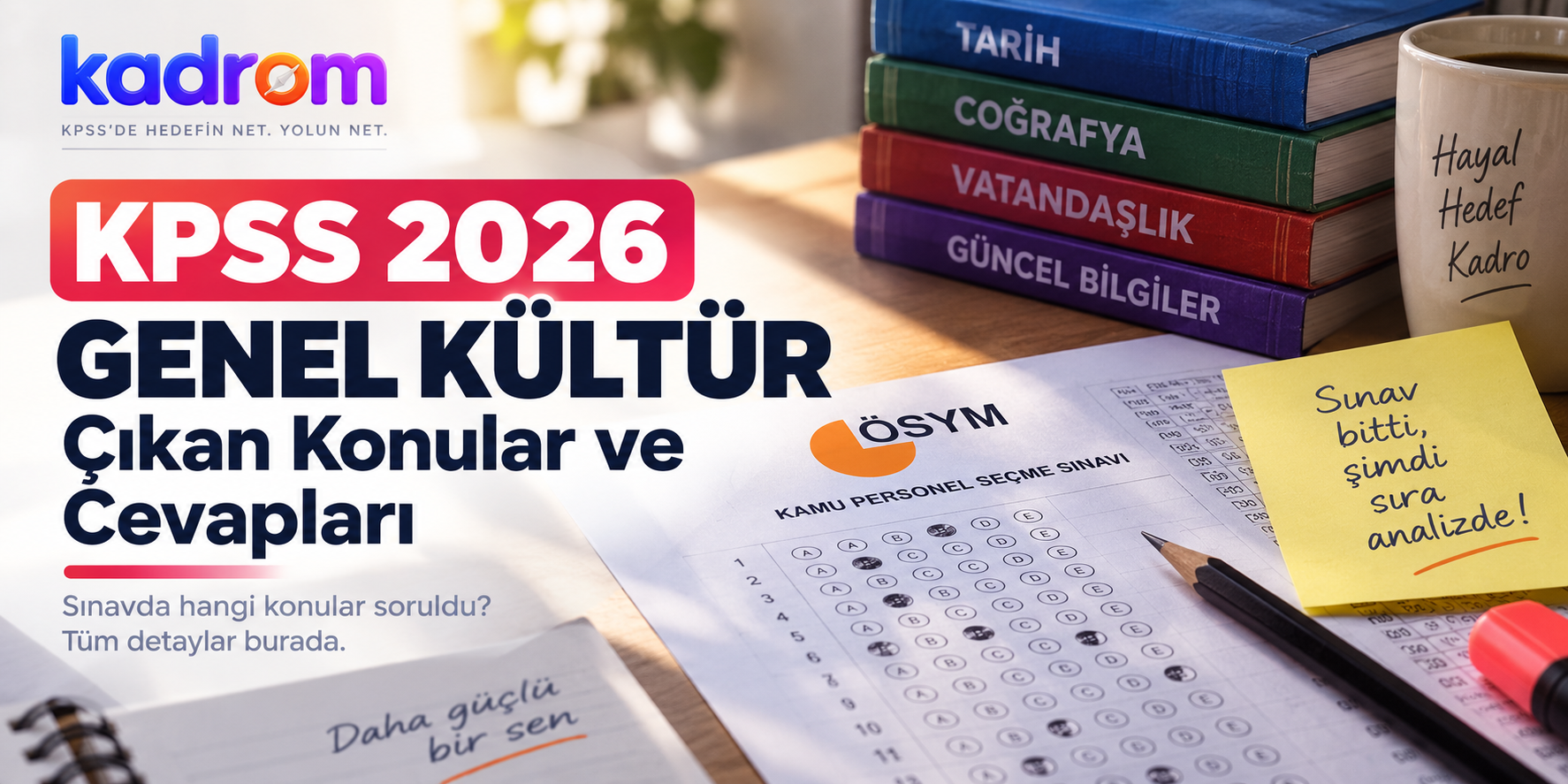KPSS sınav salonundan çıkan adaylar ve soru kitapçığı