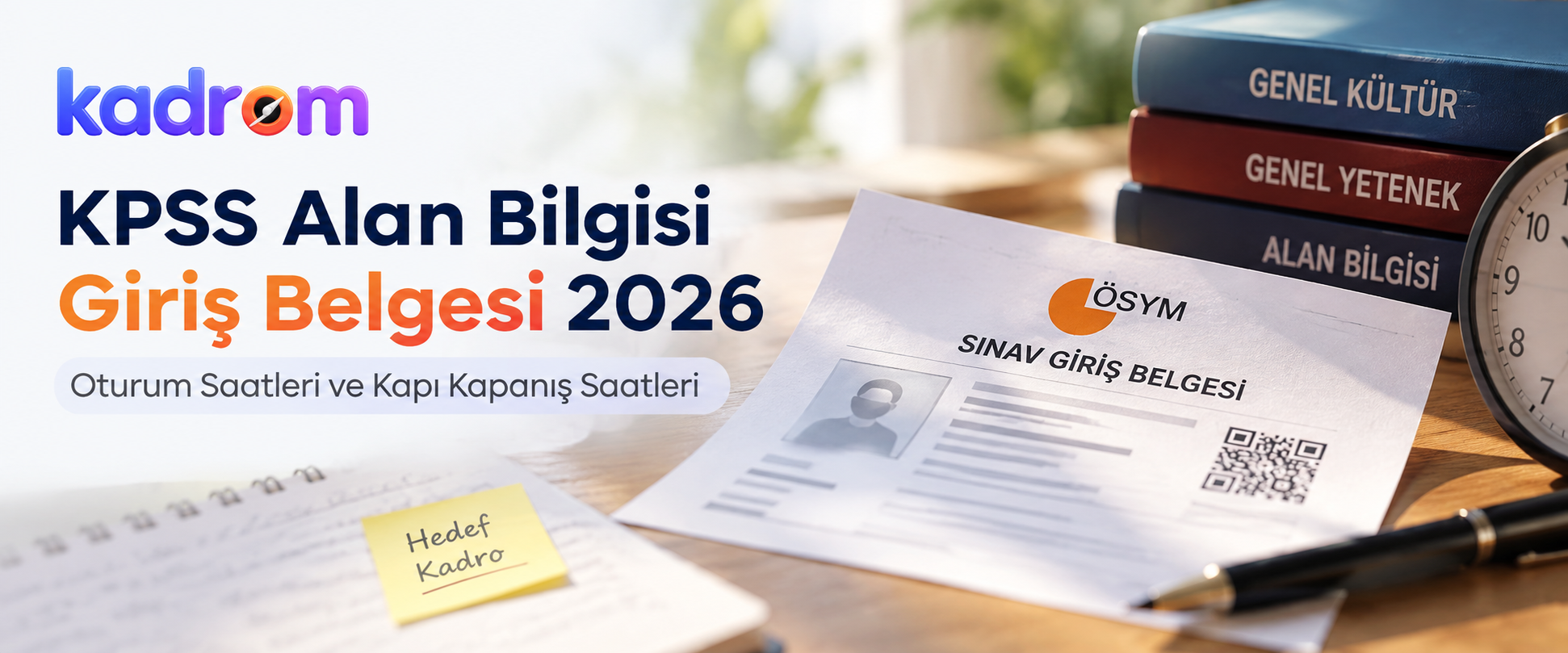 KPSS Alan Bilgisi Sınav Giriş Belgesi 2026: 12-13 Eylül Oturum Saatleri ve Kapı Kapanış Saatleri