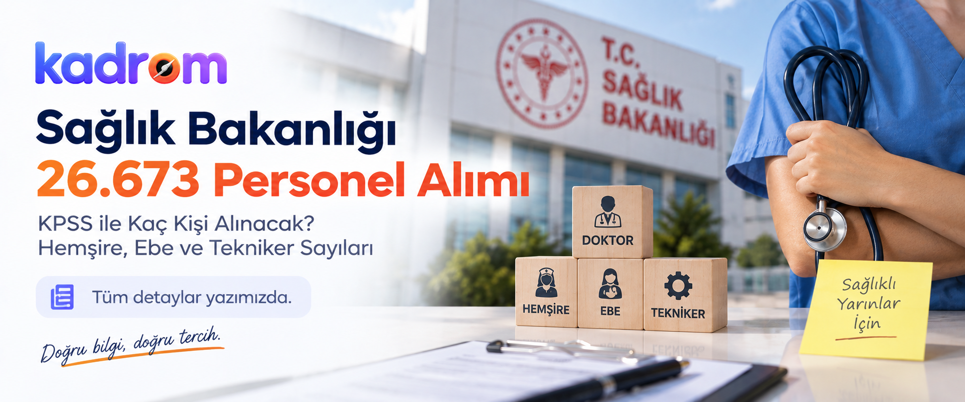 Sağlık Bakanlığı 26.673 Personel Alımı: KPSS ile Kaç Kişi Alınacak? Hemşire, Ebe ve Tekniker Sayıları