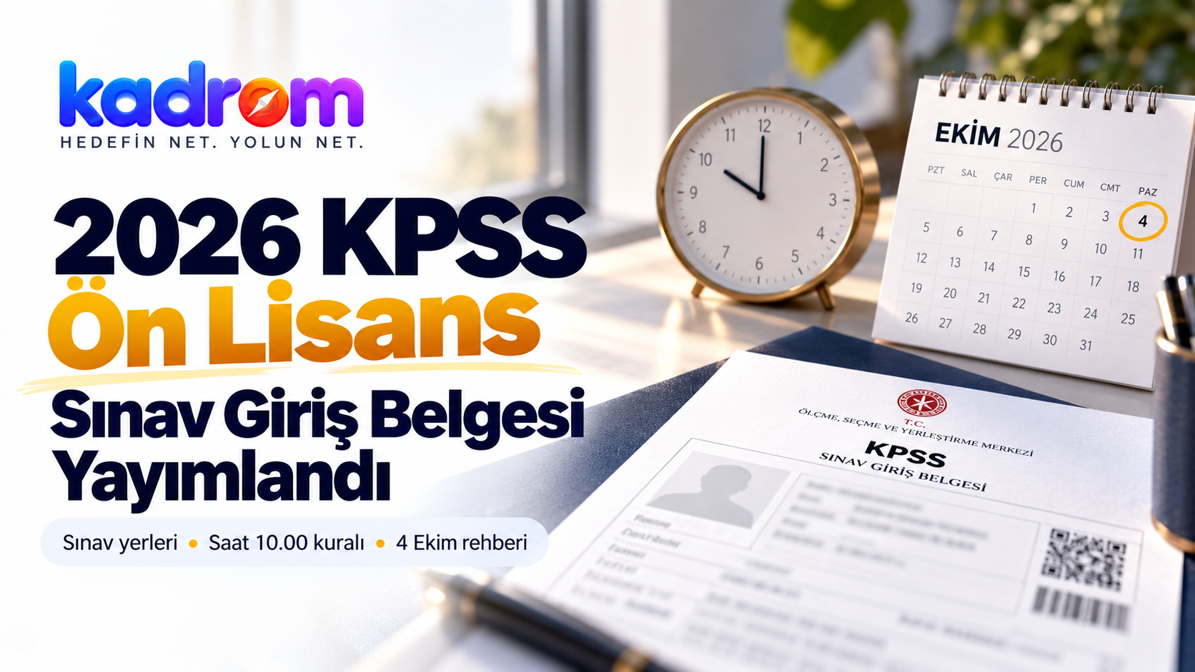2026 KPSS Ön Lisans Sınav Giriş Belgesi ve Sınav Salonu Rehberi